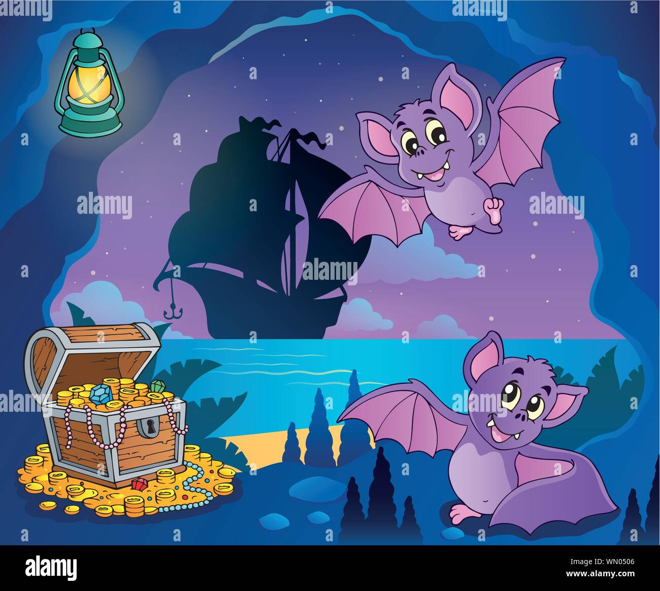 Pirate cove theme image 8 Stock Vector
