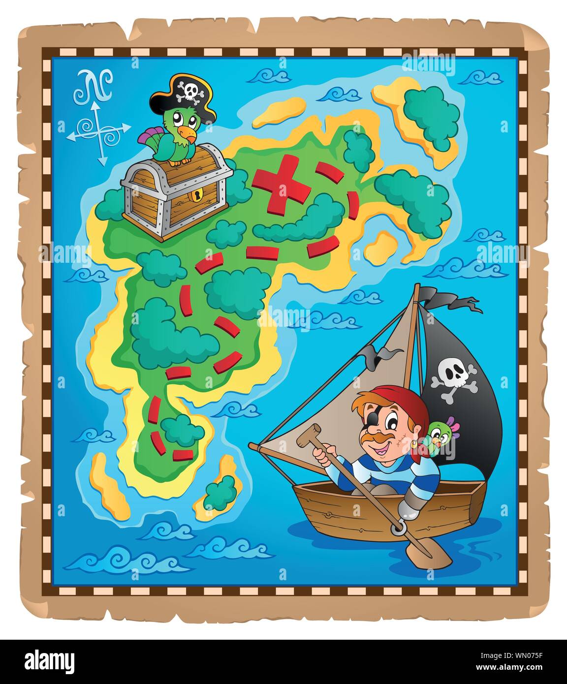 Treasure map topic image 3 Stock Vector