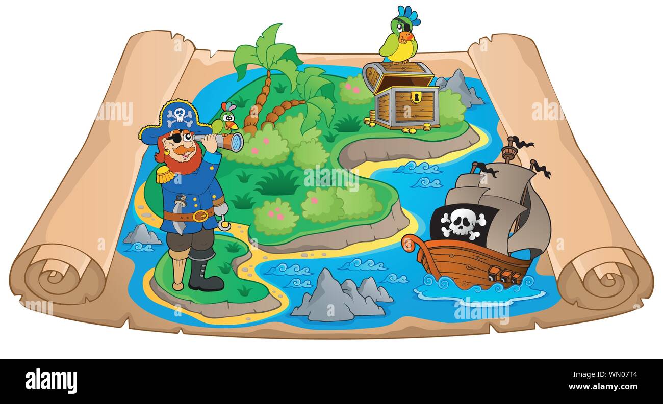 Treasure map topic image 7 Stock Vector