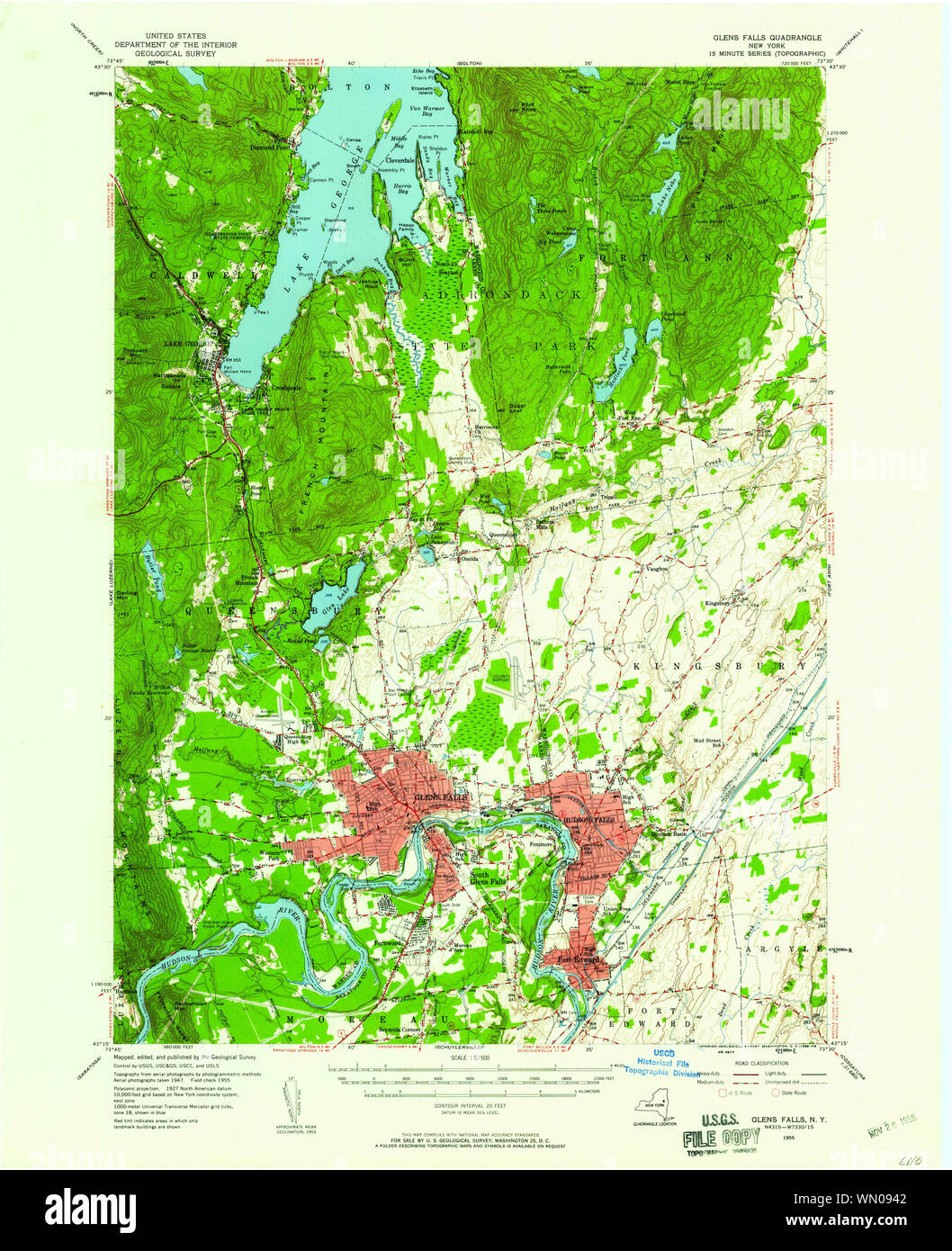 Glens falls new york map hires stock photography and images Alamy