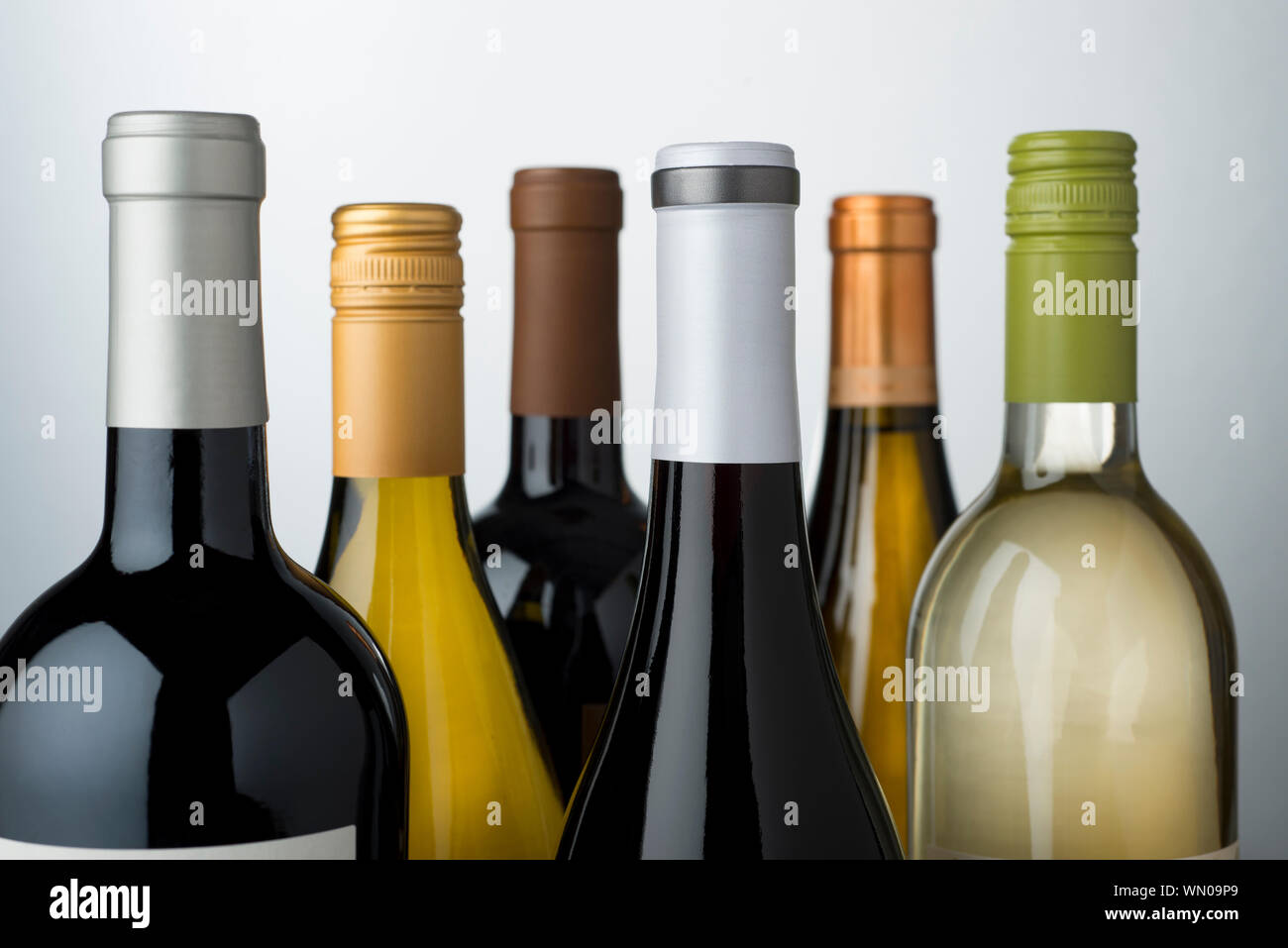 Close-up Of Wine Bottles Stock Photo