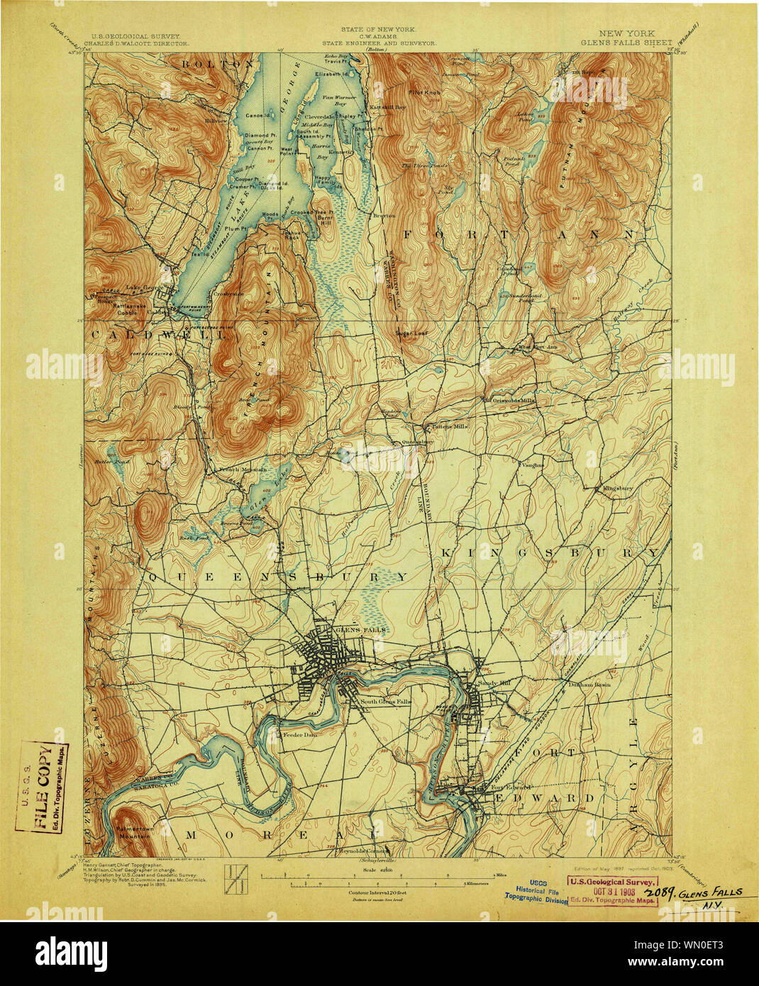 Map of glens falls hires stock photography and images Alamy