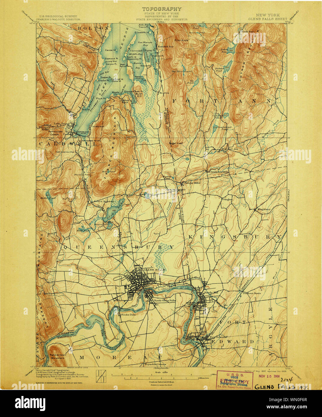 Map of glens falls new york hires stock photography and images Alamy
