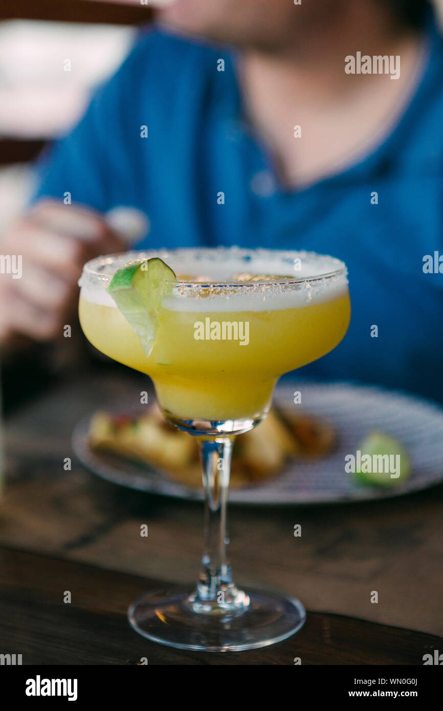 Margarita with lime garnish Stock Photo Alamy