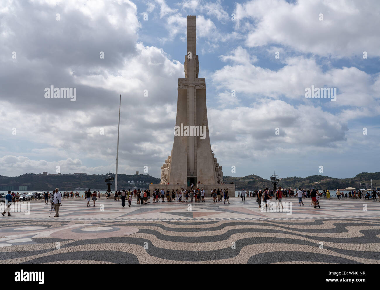 Monument of the Discoveries in Belem near Lisbon Stock Photo