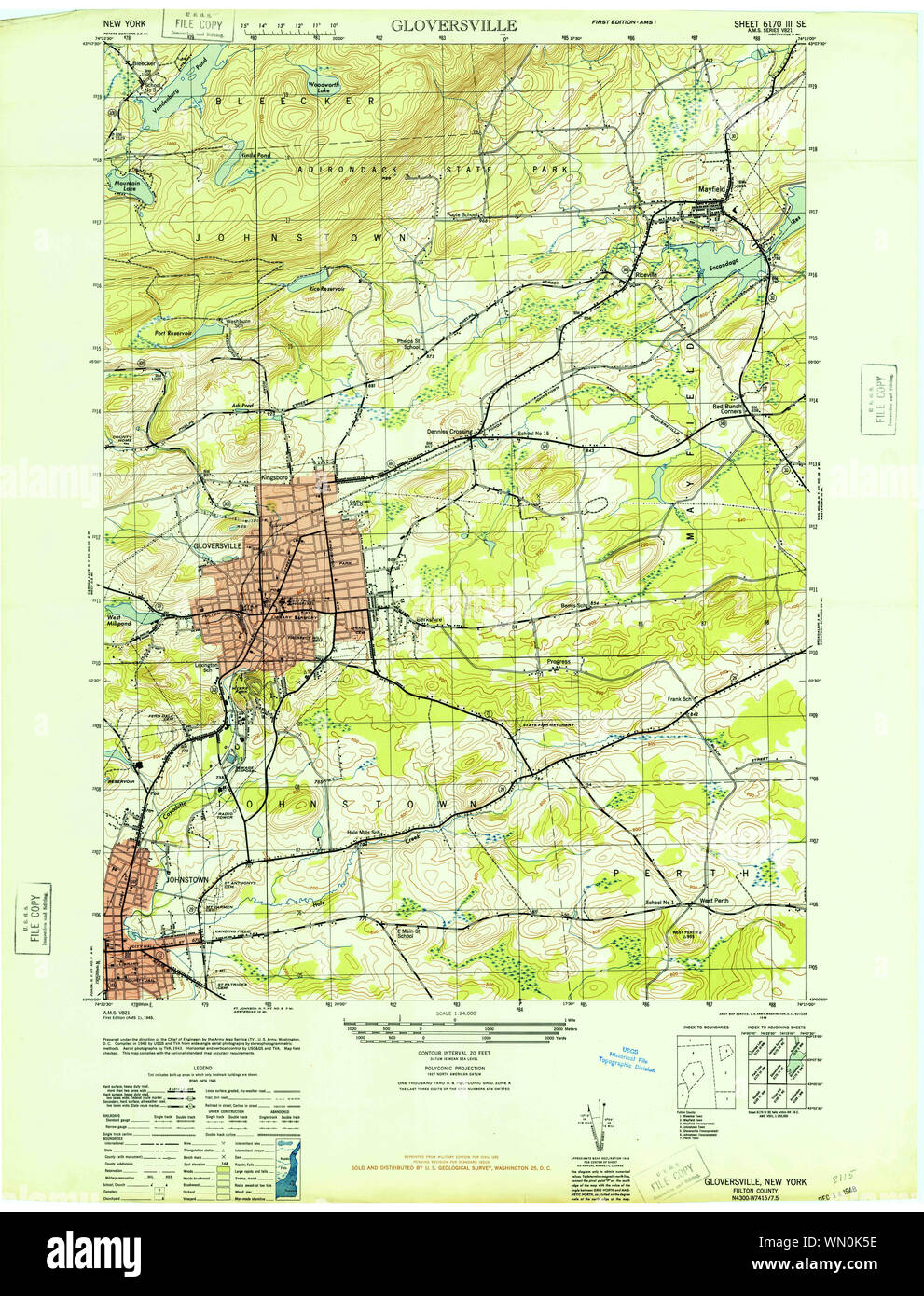 New York NY Gloversville 129558 1946 24000 Restoration Stock Photo Alamy