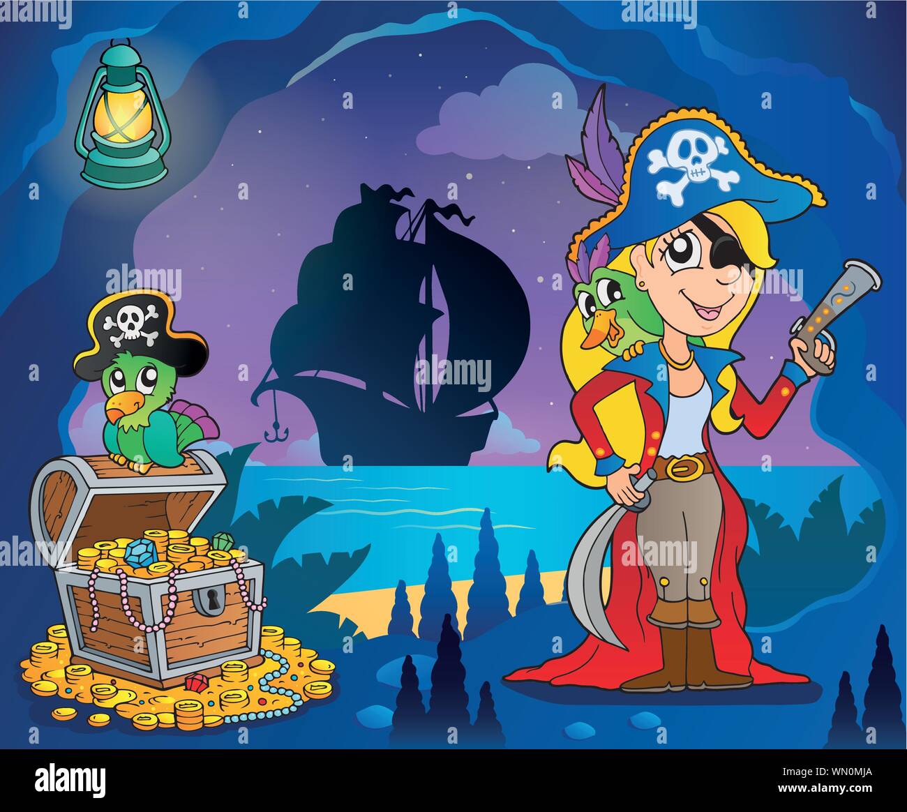 Pirate cove theme image 9 Stock Vector