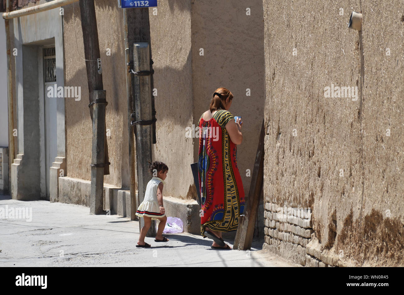 Streets of Samarkand, Uzbekistan Stock Photo