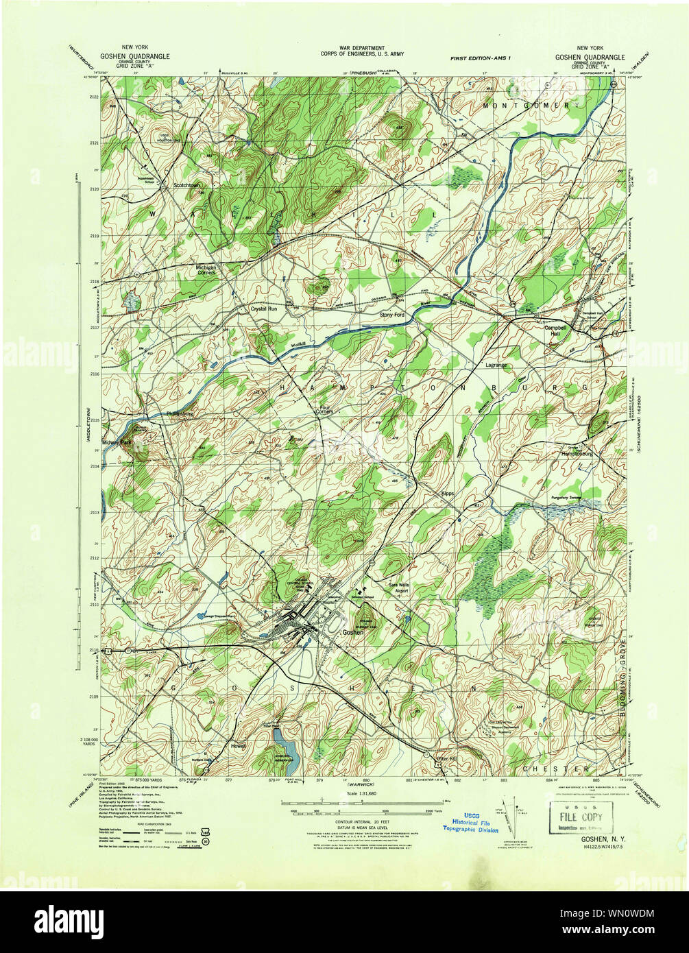 Map of goshen new york hires stock photography and images Alamy