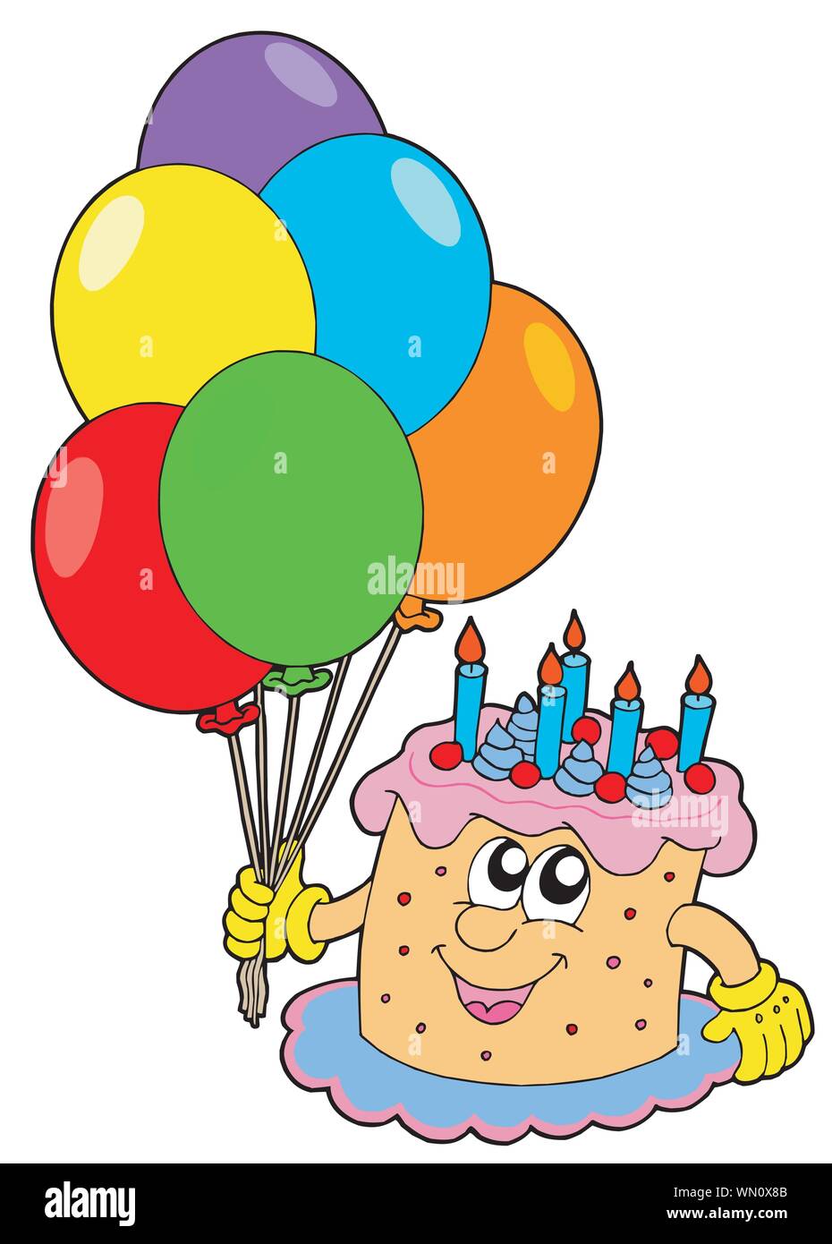 Birthday cake with balloons Stock Vector Image & Art - Alamy