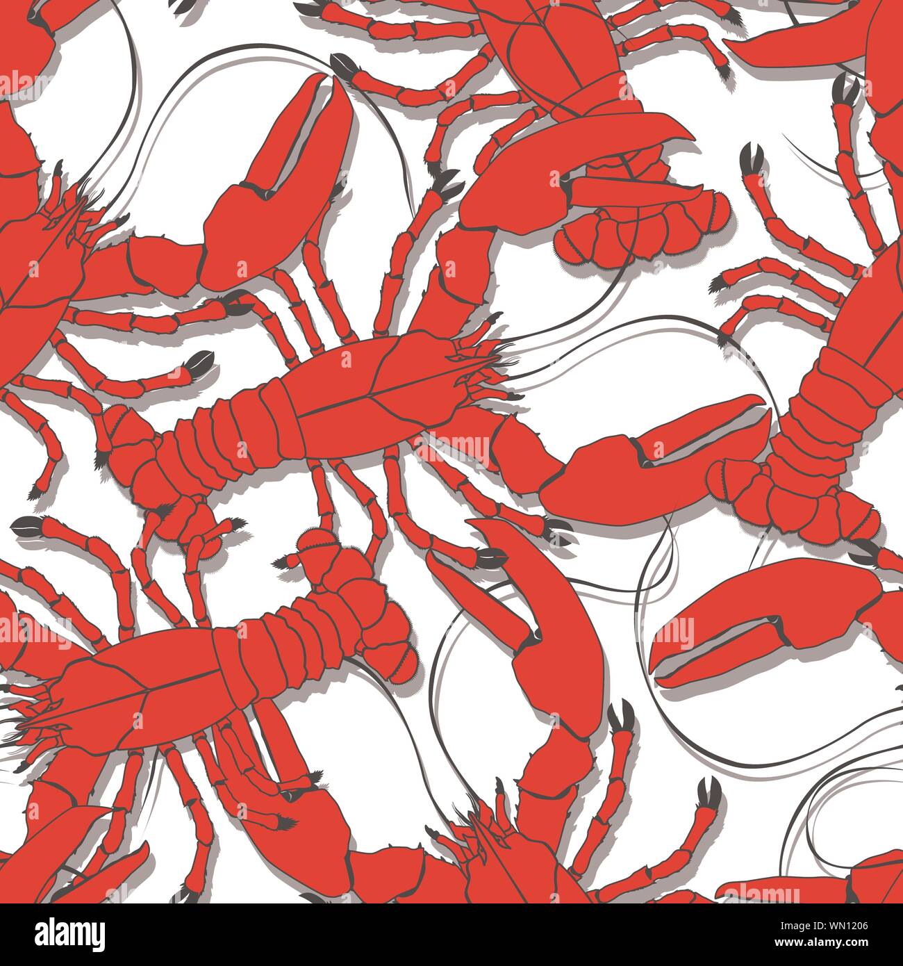 Red lobsters pattern Stock Vector Image & Art - Alamy