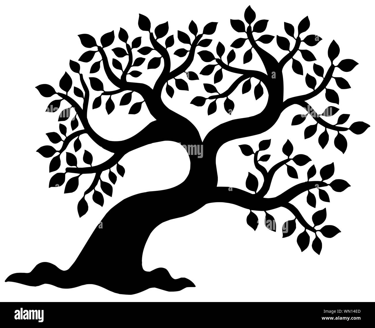 Leafy tree silhouette Stock Vector Image & Art - Alamy