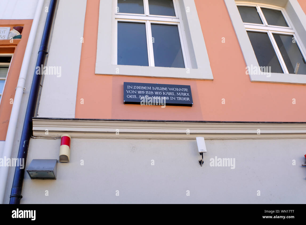 The House Karl Marx lived in from 1819 to 1835 in Trier, Germany, which is now a souvenir shop Stock Photo
