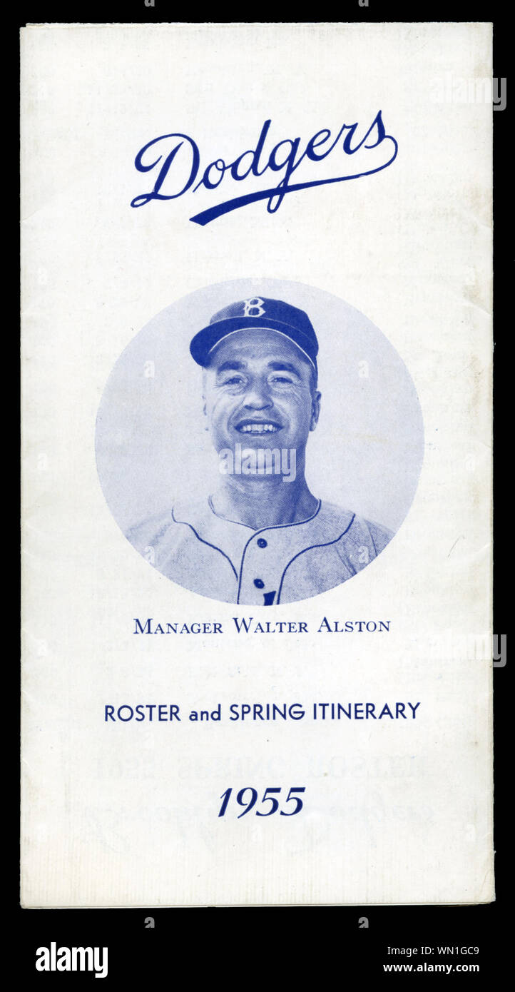 Brooklyn Dodgers 1955 Roster and Spring Itinerary pamphlet
