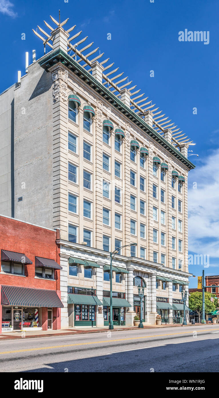 SALISBURY, NC, USA-1 SEPTEMBER 2019:  The Plaza Hotel building is now used for apartments, offices, and retail. Stock Photo