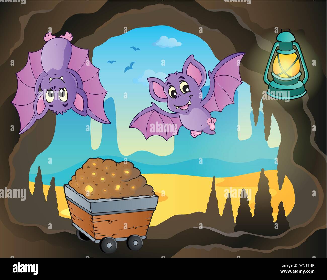 Mine theme image 7 Stock Vector