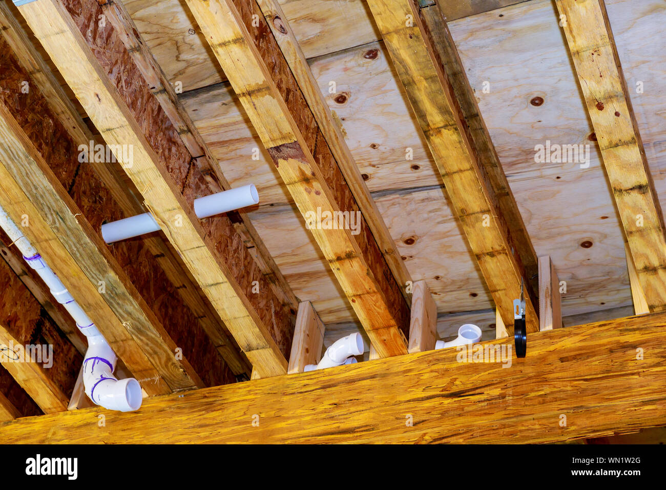 Pvc Drain Pipes In A New House That Is Being Built Construction
