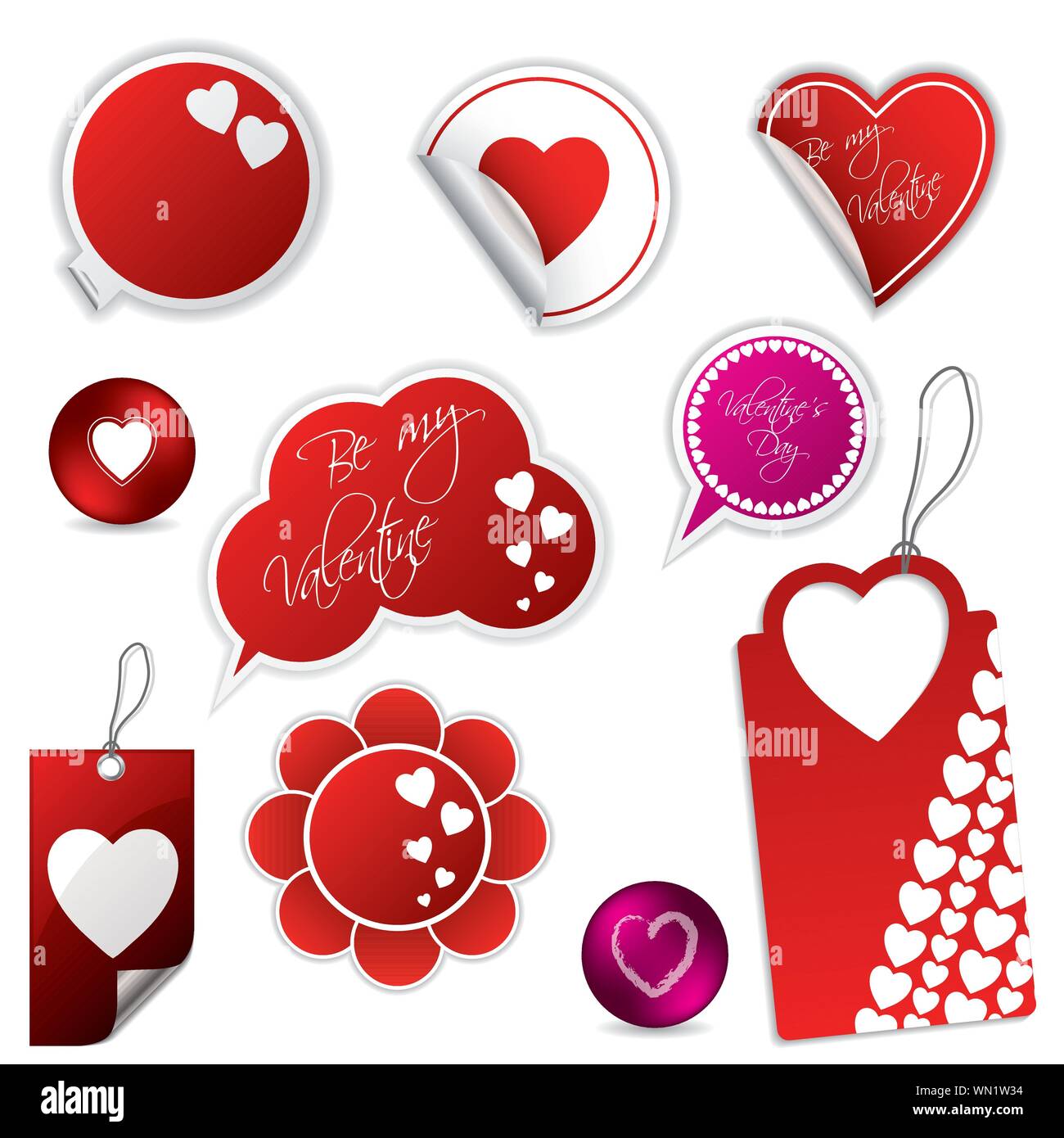 Valentine's day stickers and labels Stock Vector