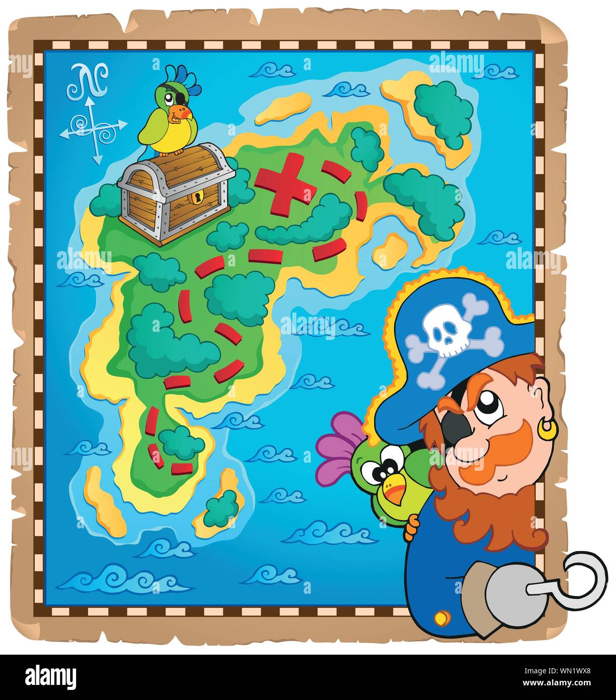 Treasure map topic image 4 Stock Vector