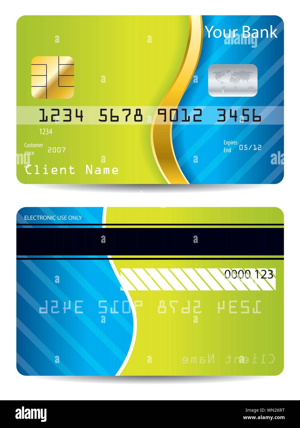 Cool blue and green design credit card Stock Vector Image & Art Alamy