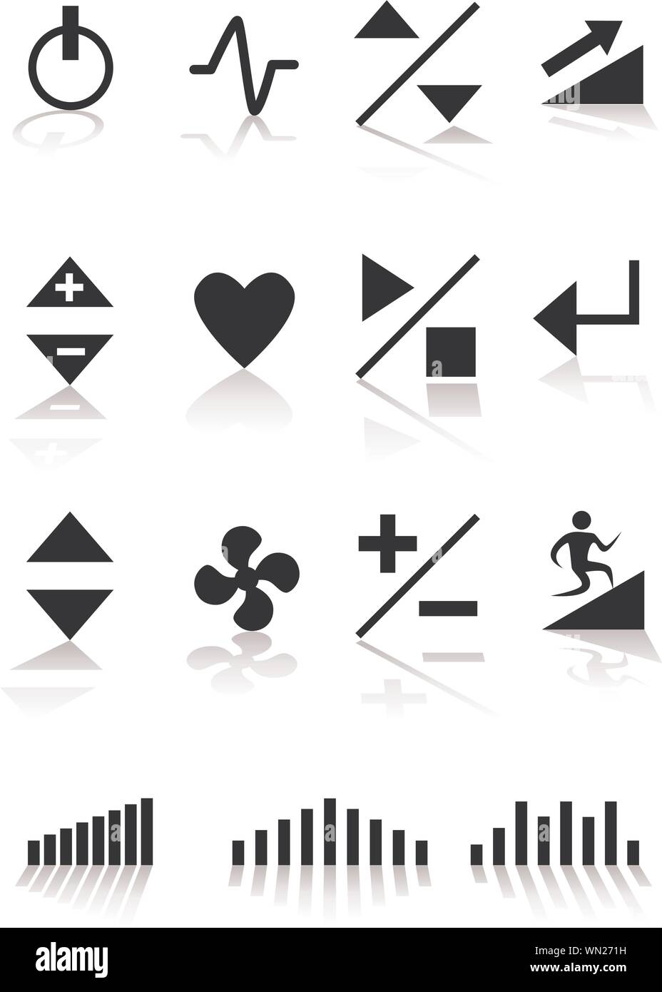 Treadmill Buttons: Black and White Stock Vector Image & Art - Alamy