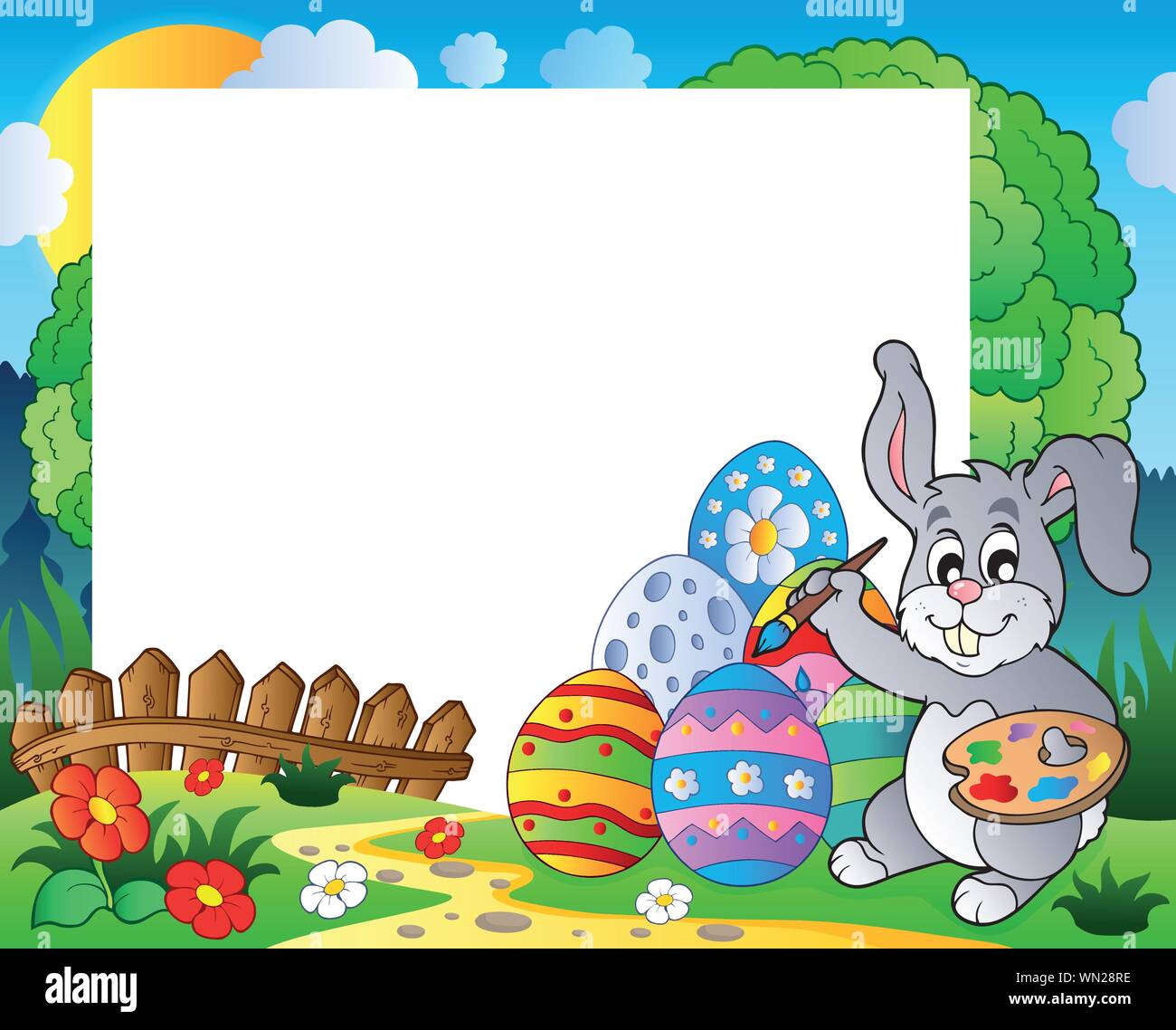 Frame with Easter bunny theme 6 Stock Vector Image & Art - Alamy