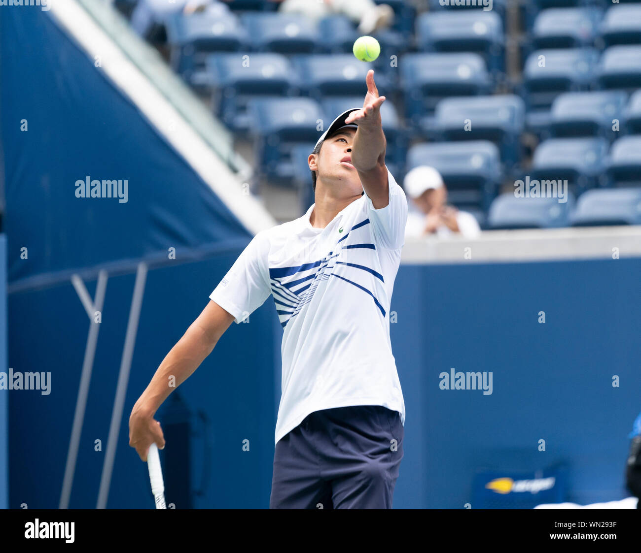 New York, United States. 05th Sep, 2019. Brandon Nakashima (USA) in action  during junior boys round 3 at US Open Championships against Tristan  Schoolkate (Australia) at Billie Jean King National Tennis Center (