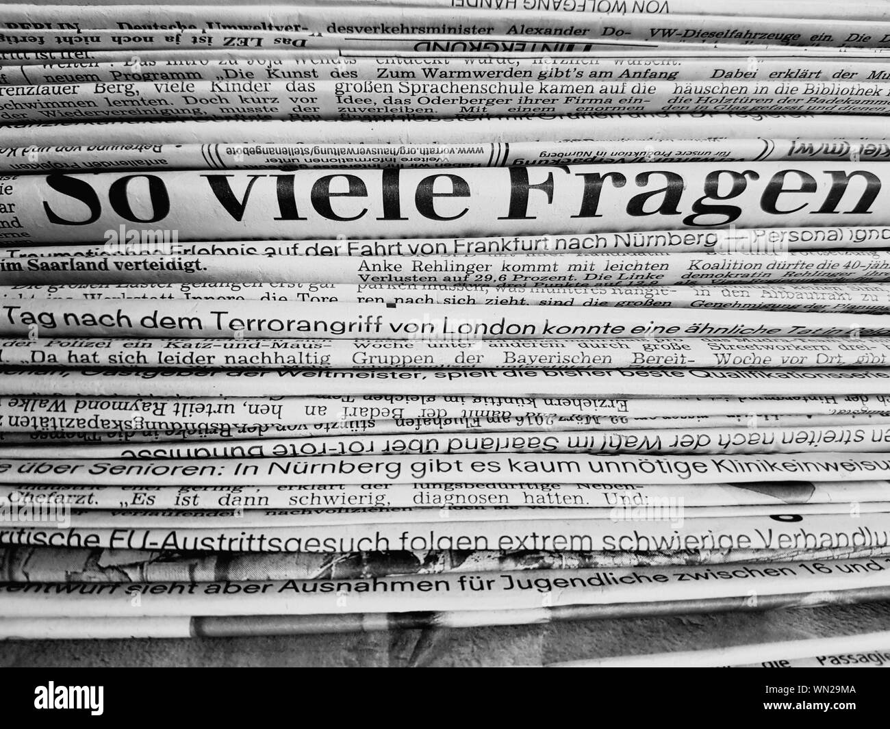 Newspaper Black And White Stock Photos Images Alamy