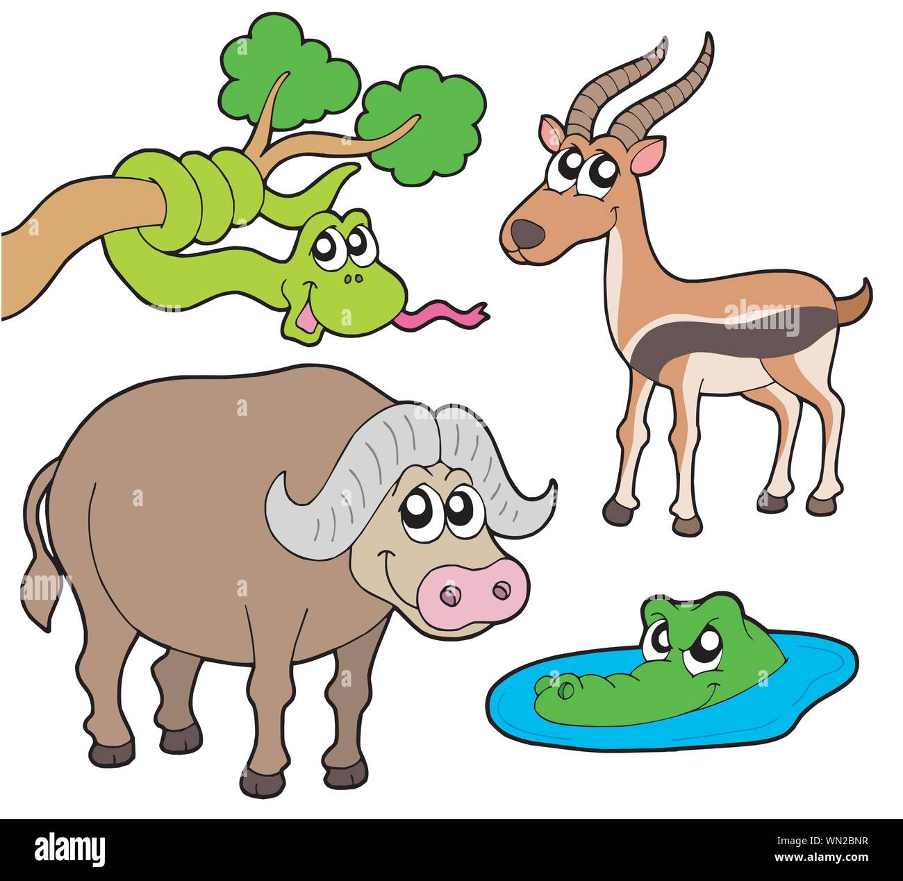 African animals collection 2 Stock Vector