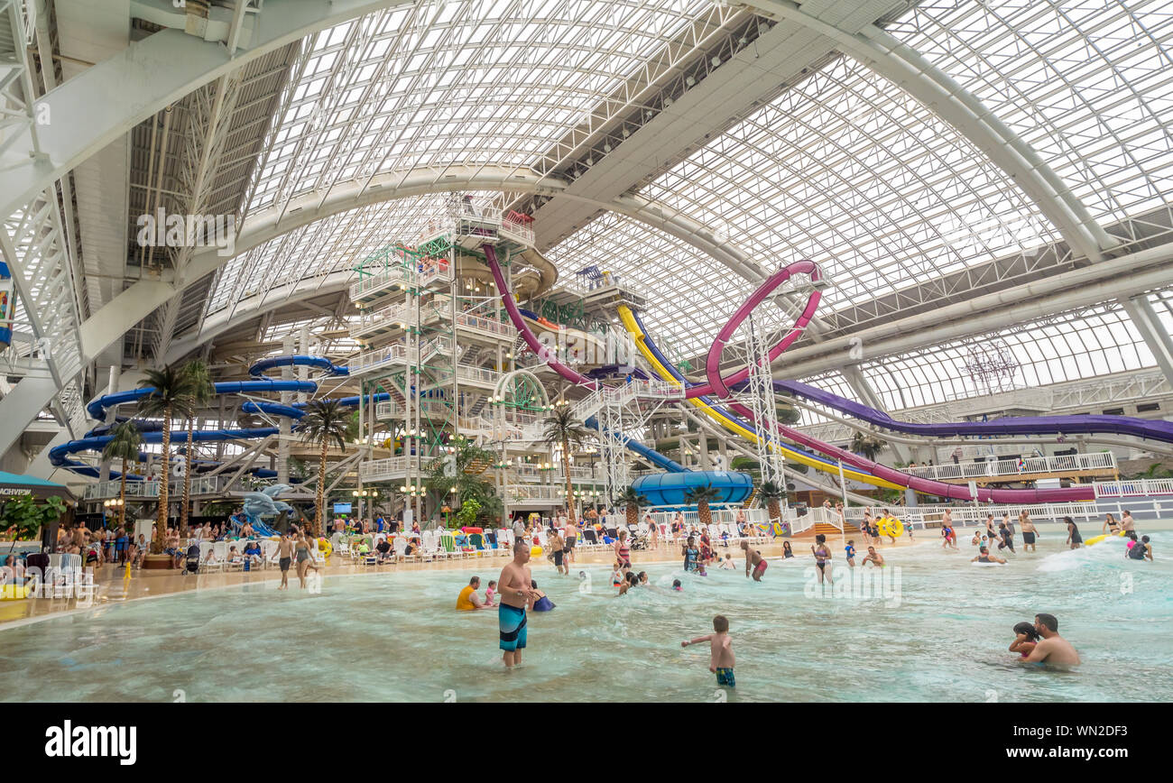 World Waterpark in the West Edmonton Mall. Its the largest shopping mall in North America and the tenth largest in the world. Stock Photo