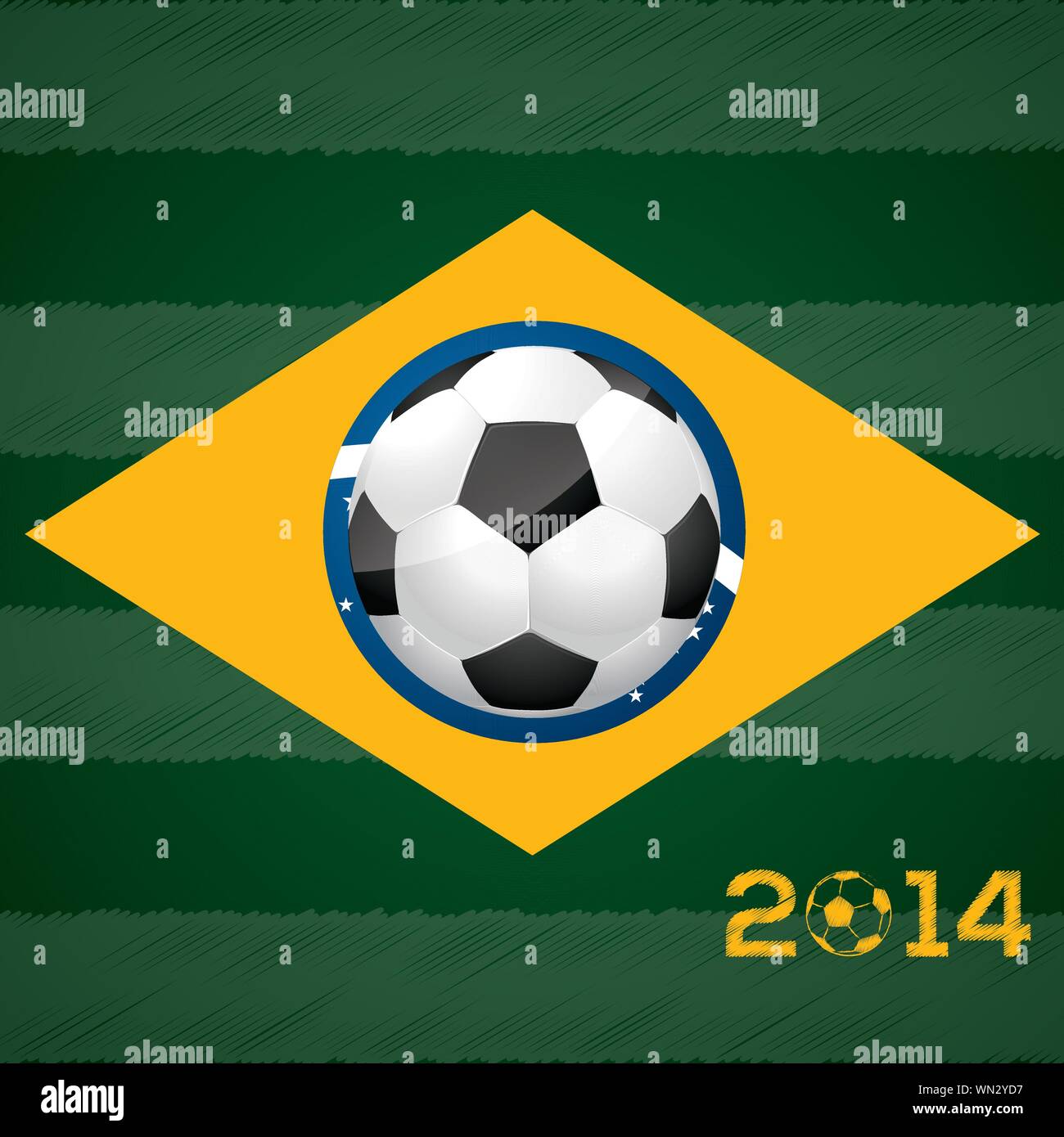 Soccer ball and brasil flag Stock Vector