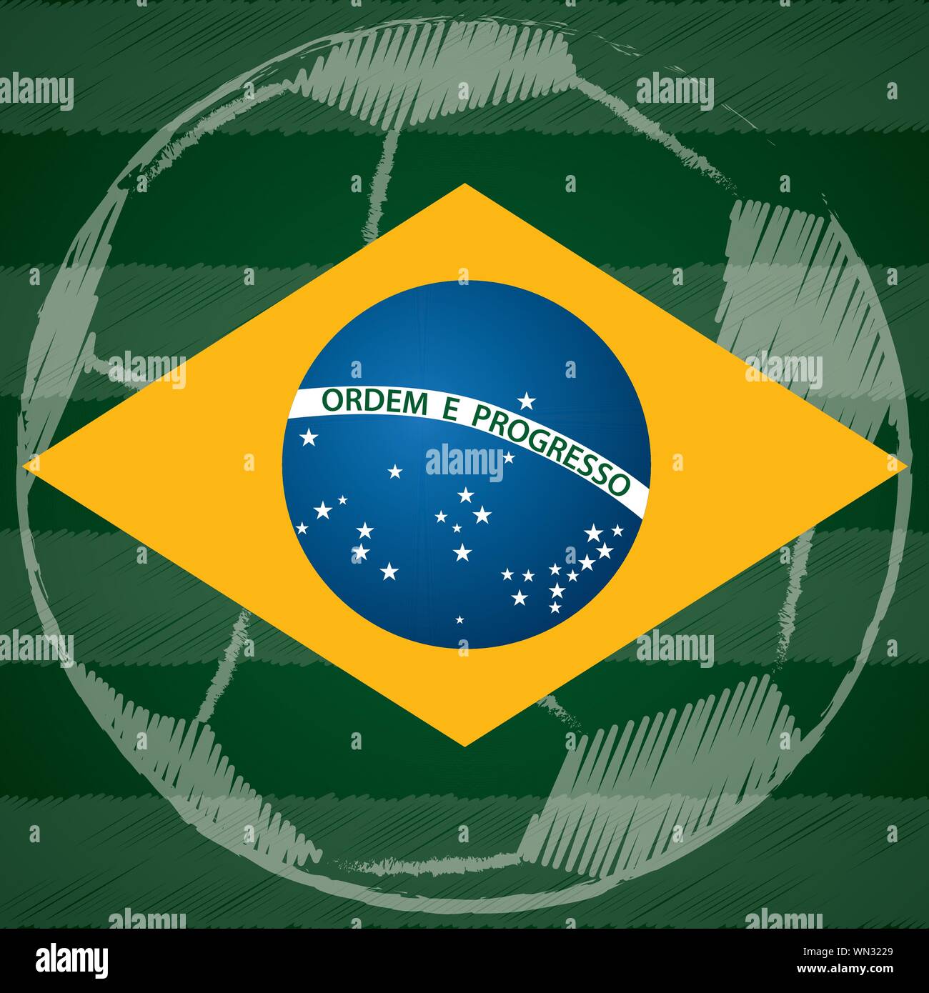 Abstract poster design with Brasil flag Stock Vector
