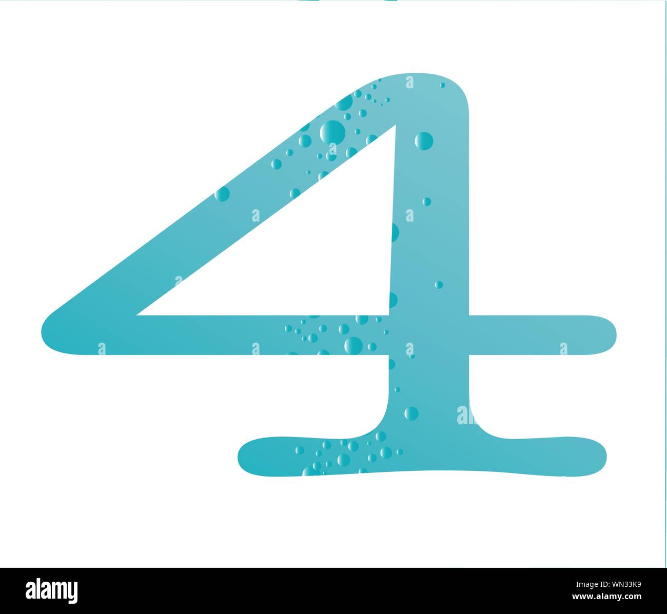 Water Number 4 Stock Vector Image & Art - Alamy