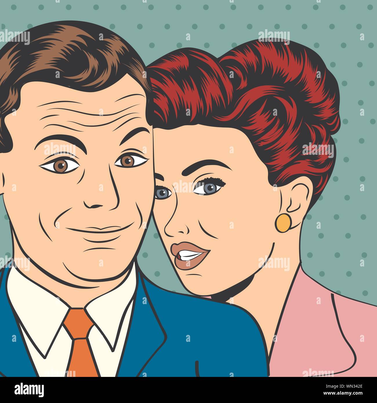Man And Woman Love Couple In Pop Art Comic Style Stock Vector Image