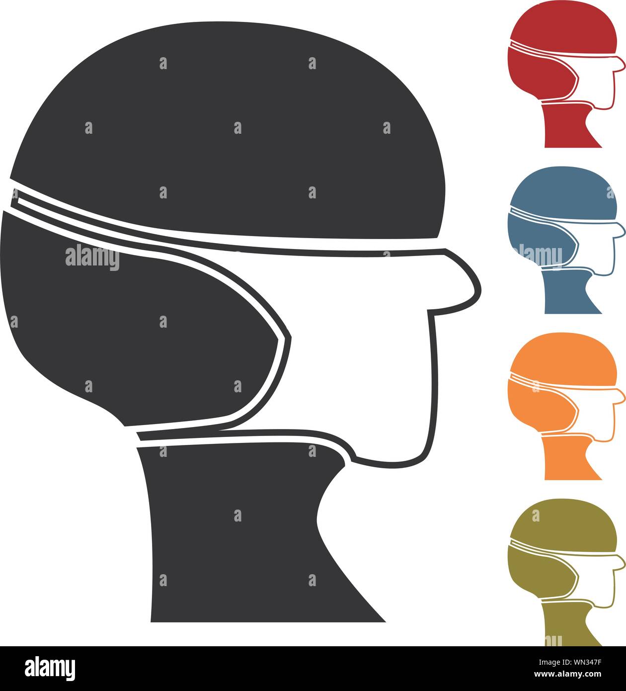 Surgical mask Icon Set Stock Vector