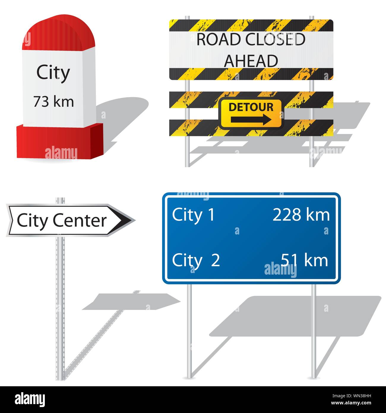 Road sign types Stock Vector Image & Art Alamy