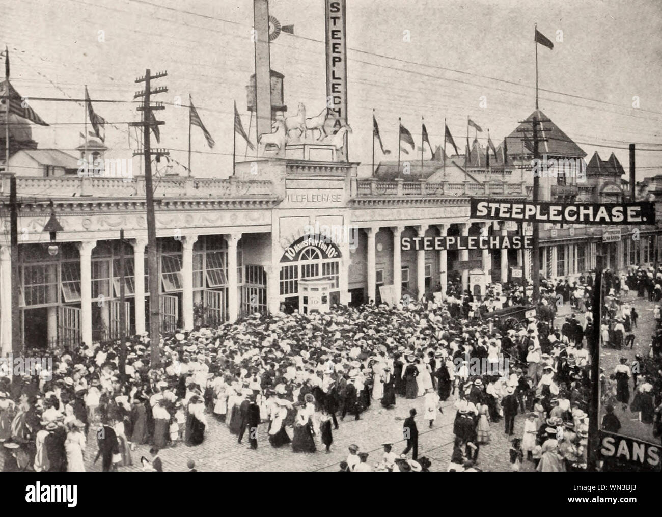 The Flopper Ride Steeplechase Park, Coney Island, circa 1904 Stock Photo - Alamy