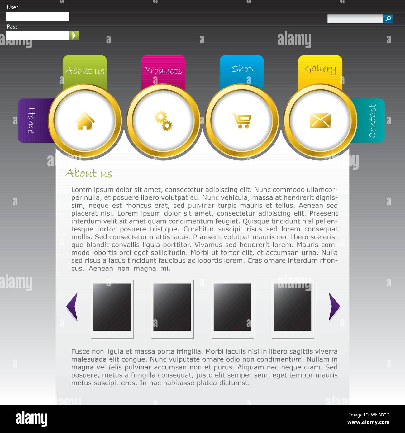 Clean website vector design Stock Vector Images - Alamy