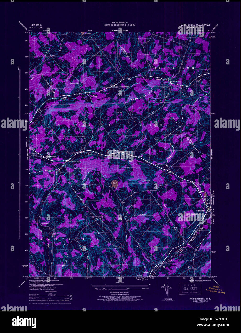 New York NY Harpersfield 129801 1946 31680 Inverted Restoration Stock