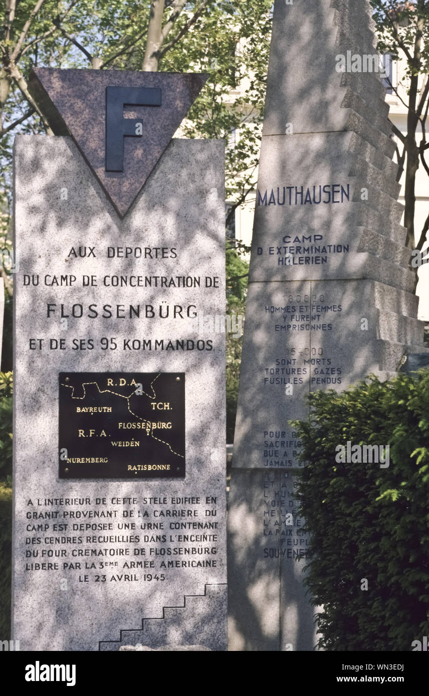 Paris, Friedhof Père-Lachaise, Cimetière Père-Lachaise, Gedenksteine für die Opfer der Konzentrationslager - Paris, Père-Lachaise Cemetery, Cimetière Stock Photo