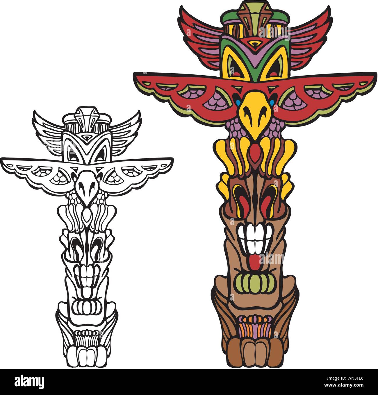 Culture totem pole detail Cut Out Stock Images & Pictures - Alamy