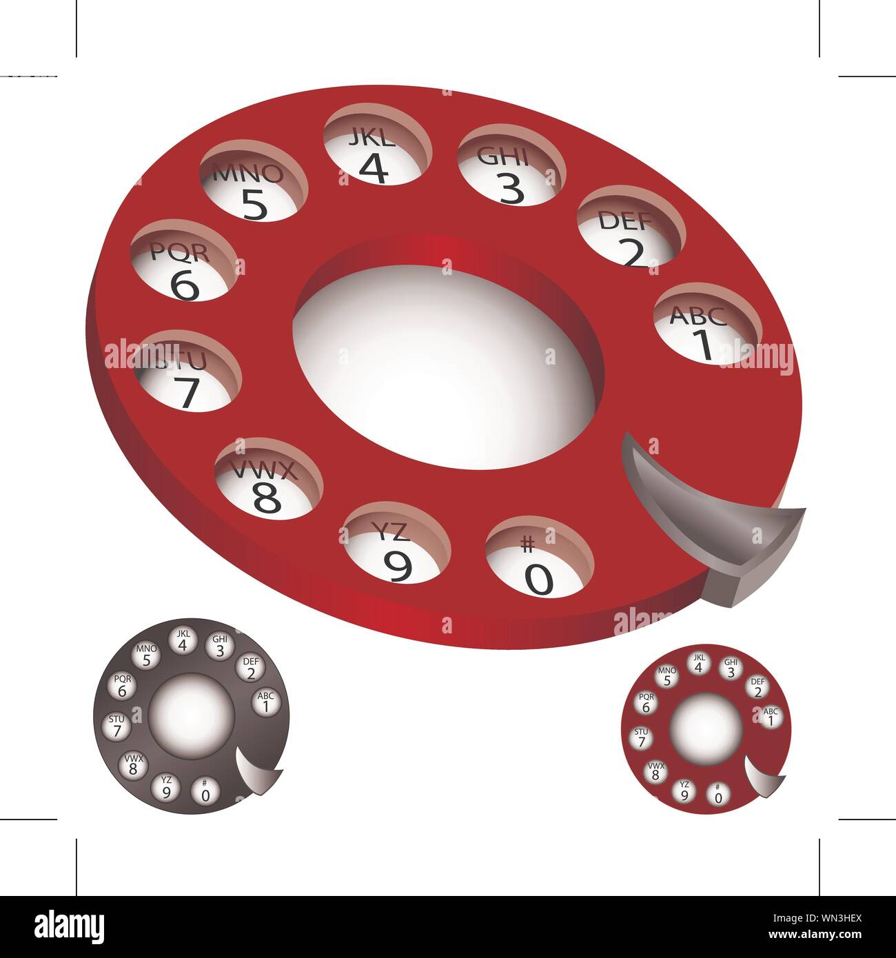 Rotary Phone Dial Set Stock Vector Image & Art Alamy