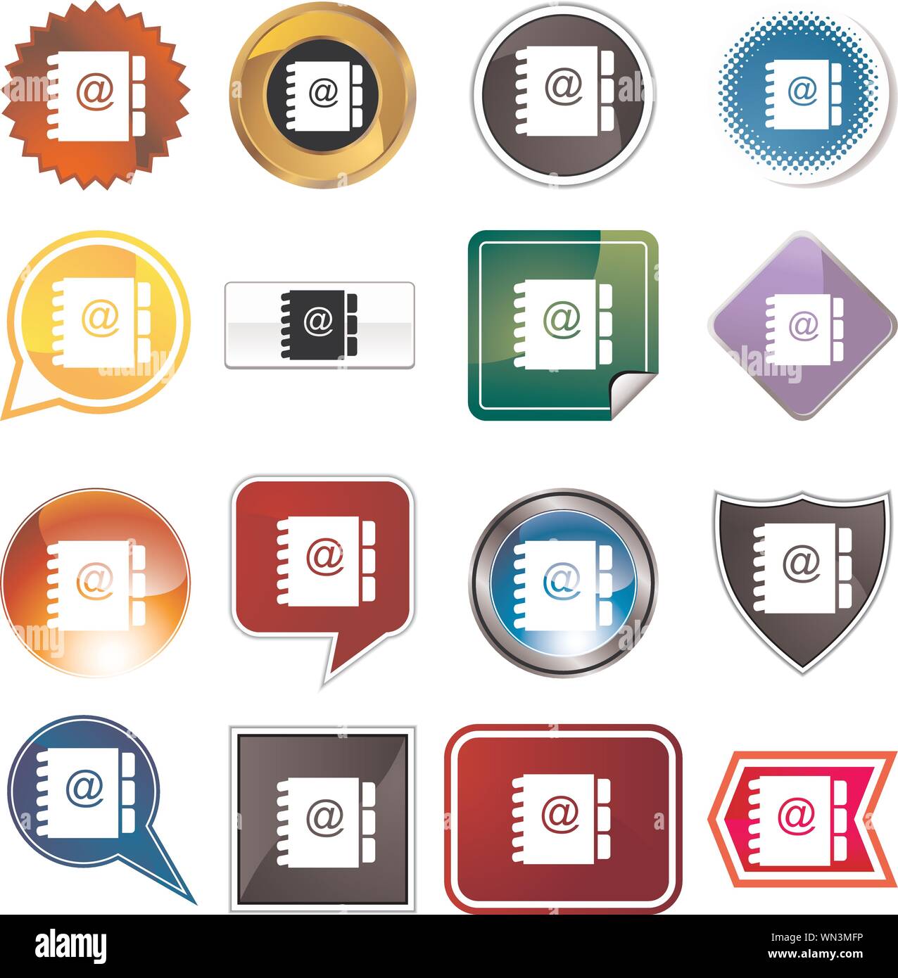 Address Book Icon Set Stock Vector Image & Art - Alamy