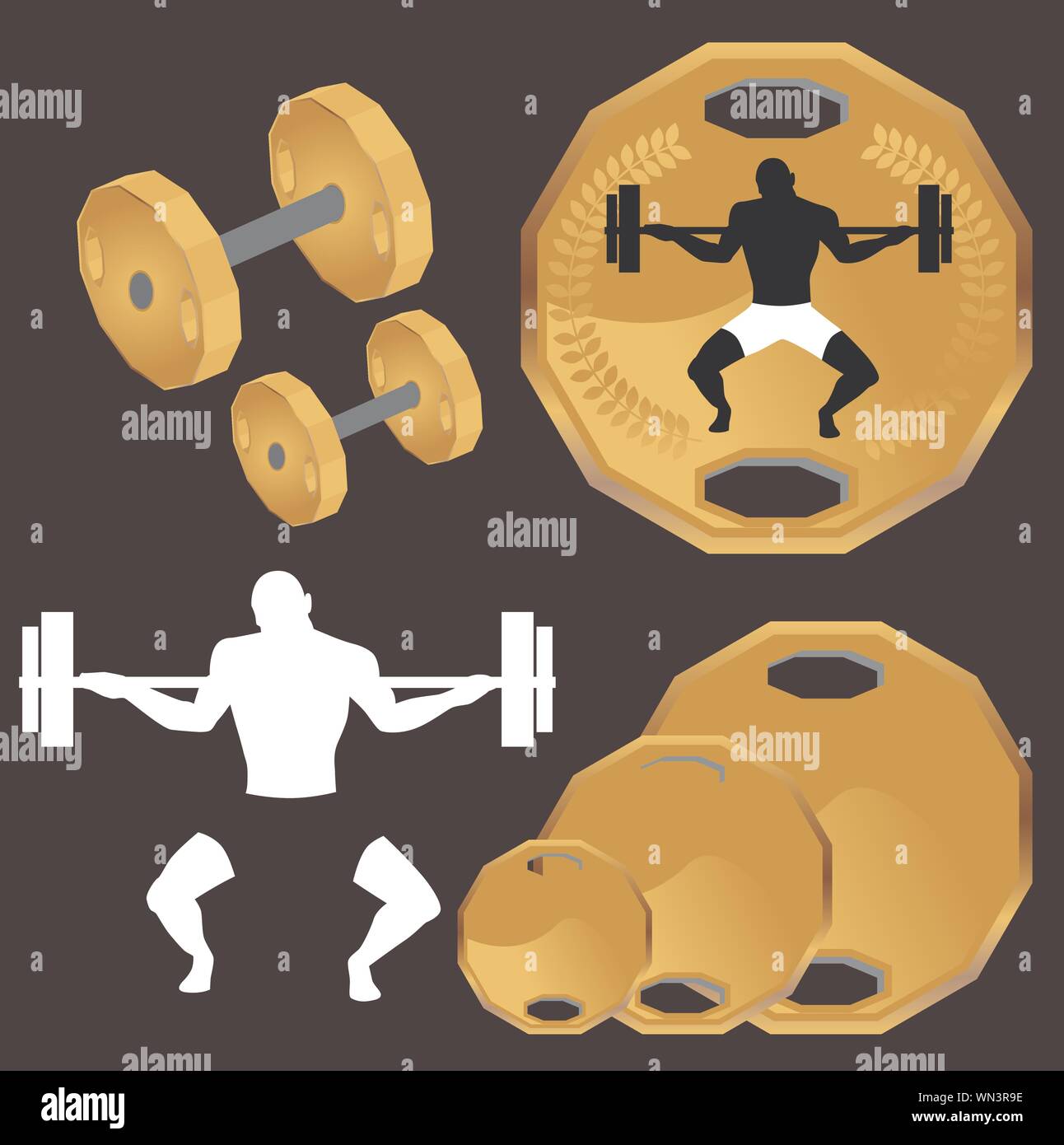 Weight lifting set Stock Vector