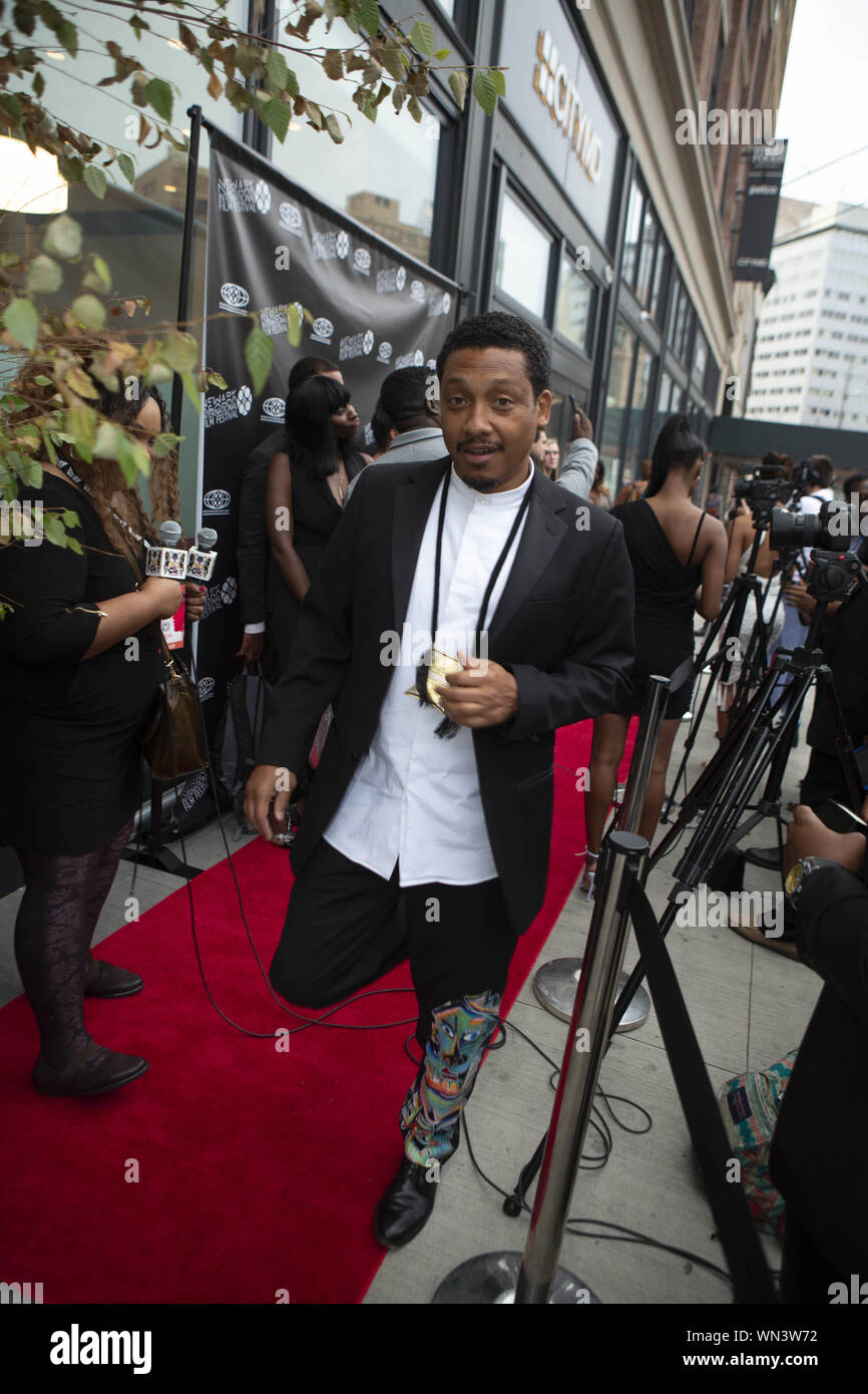 Newark, New Jersey, USA. 5th Sep, 2019. Artist KHALIL KAIN, appears on the red carpet at the 4th annual Newark International Film Festival (NewarkIFF) in Newark, New Jersey. Kain, Known for the movie 'Juice'', is also a poet, and will be performing his spoken word with a live band later this year in Brooklyn. The NewarkIFF which runs from September 4-9, 2019, will be showing short and feature films, documentaries, 24 hour film competition, master classes of drone workshops, improv class, celebrity headshots and writing for the 'Big Screen'' are some of the featured topics. (Credit Im Stock Photo