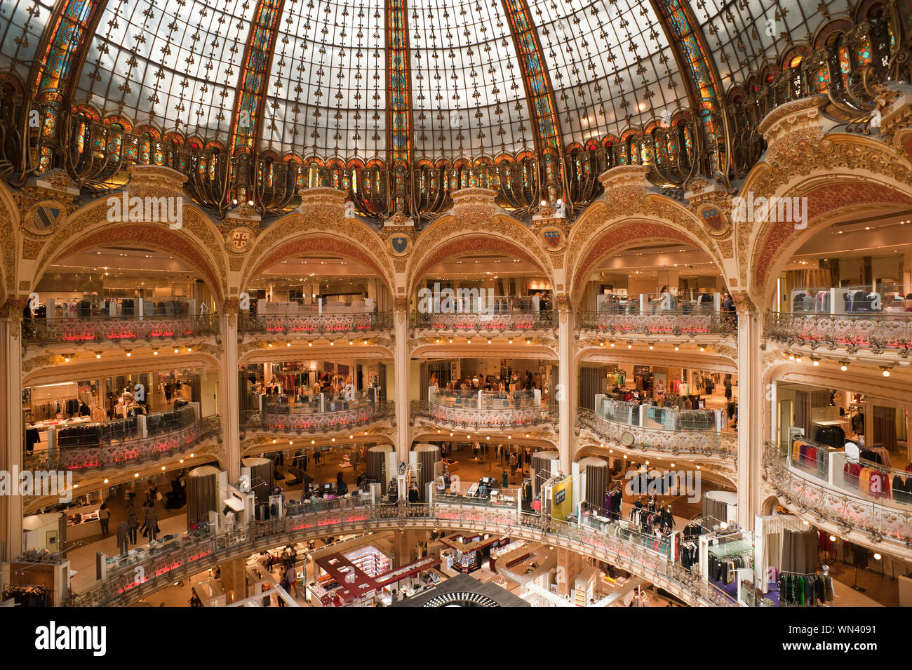 Paris Galeries Lafayette Stock Photo Alamy