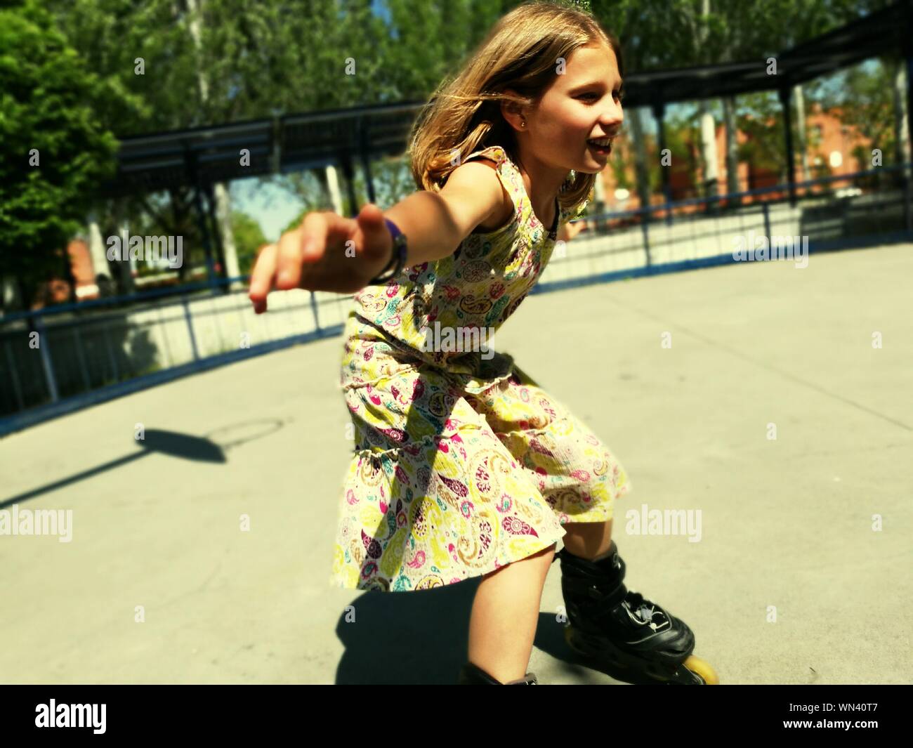 Child inline skating hires stock photography and images Alamy