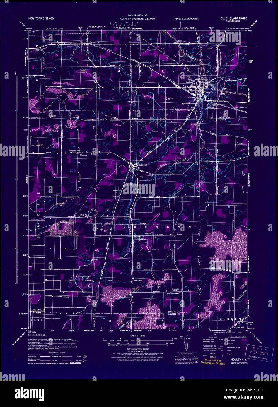 New York NY Holley 129884 1944 31680 Inverted Restoration Stock Photo