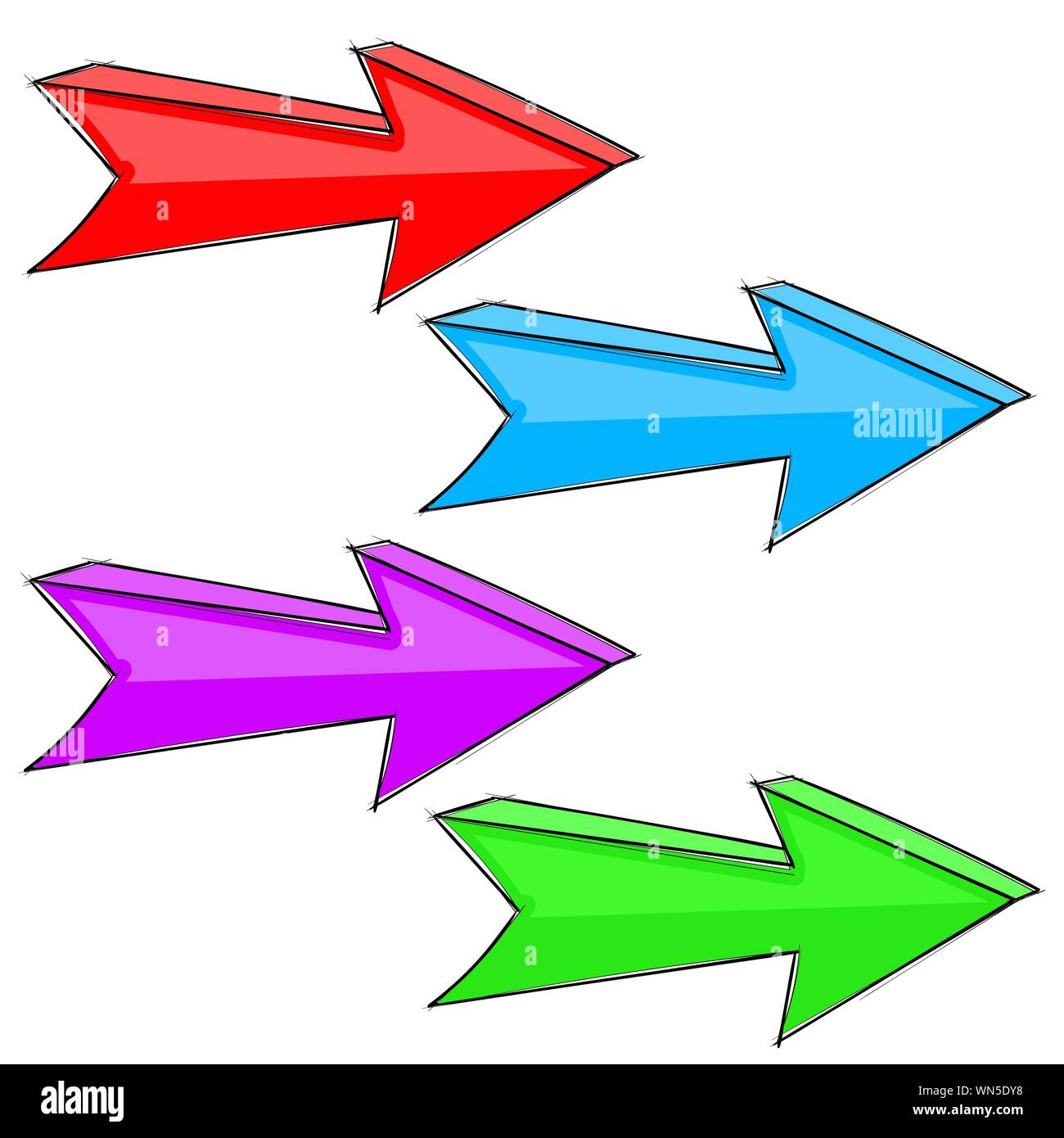 Next arrows. Web colored signs. Vector illustration isolated on white background Stock Vector