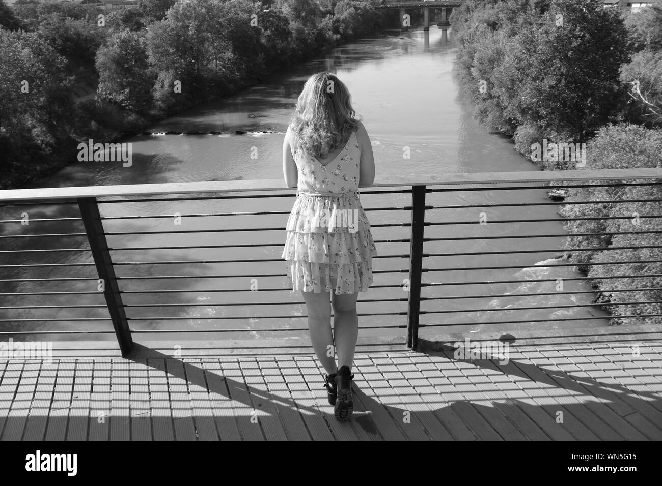 Woman bridge rear view Black and White Stock Photos & Images - Alamy